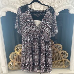 Bohemian Black and White Patterned Dress